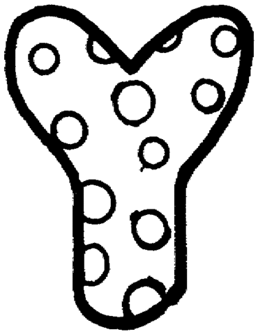 Letter Y With Polka Dot Coloring Page